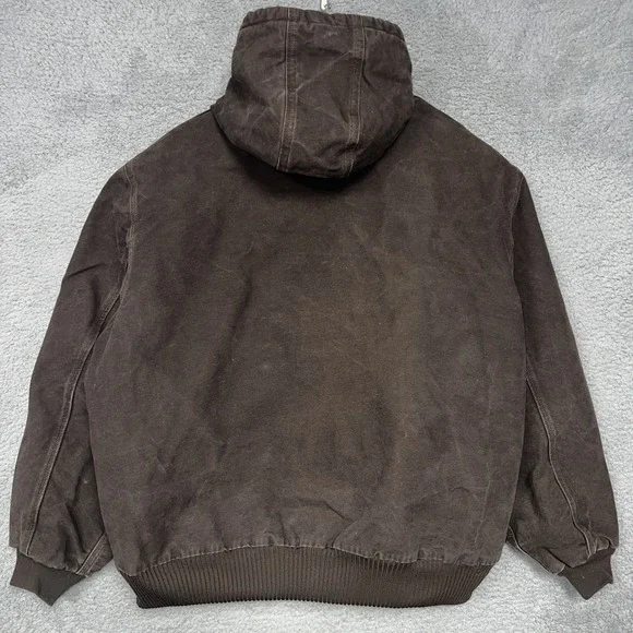 VTG Carhartt J130 Sandstone Active Jacket 2XL XXL Brown Quilted Lining Distress - Picture 2 of 13
